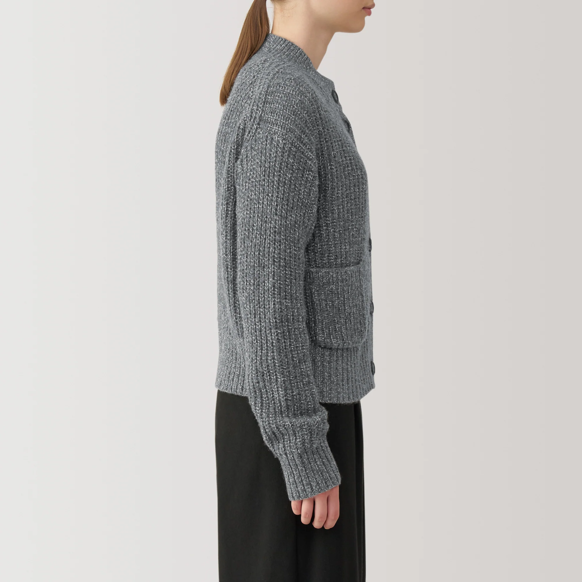 Women's Yak Wool Blend Mock Neck Cardigan - Image 21