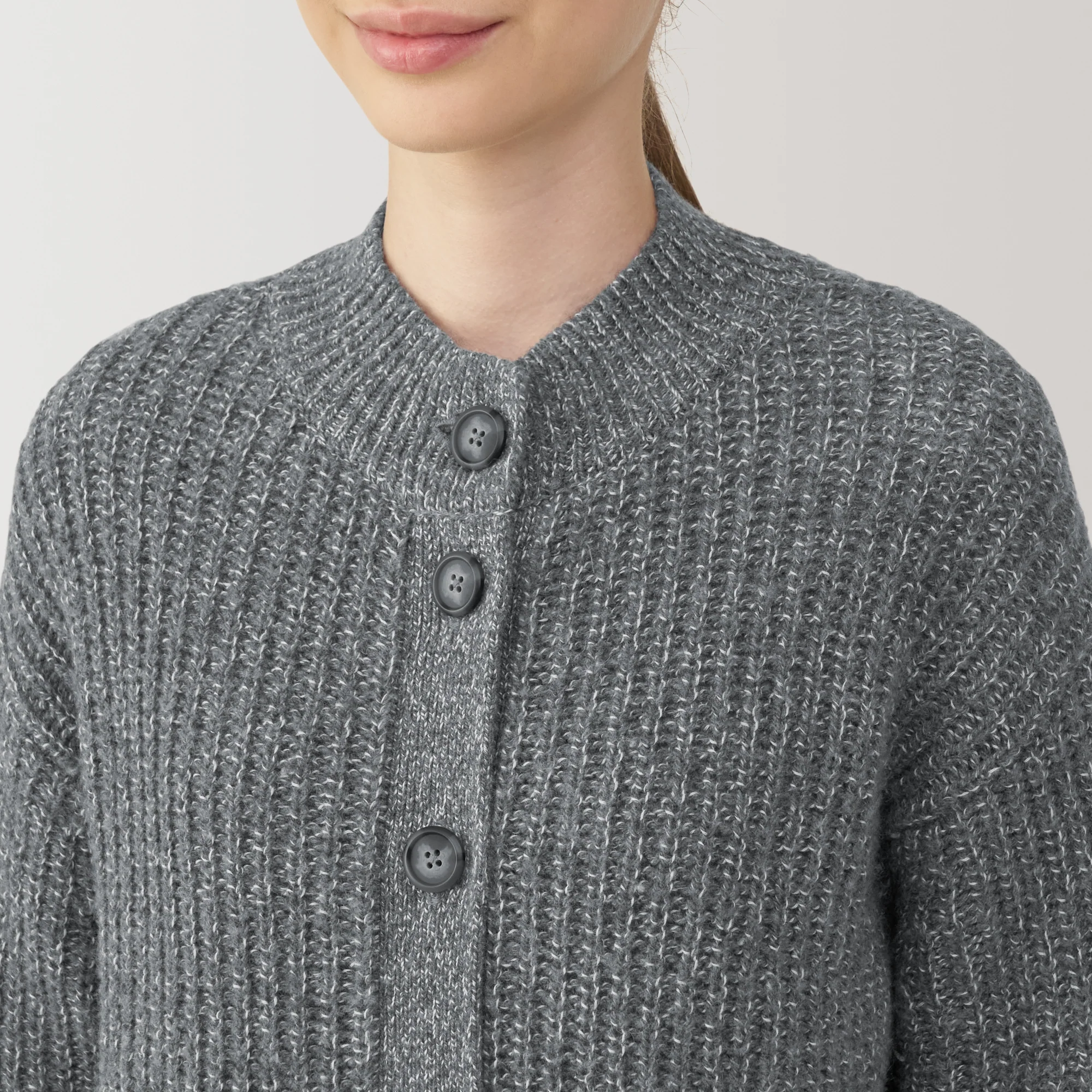 Women's Yak Wool Blend Mock Neck Cardigan - Image 23