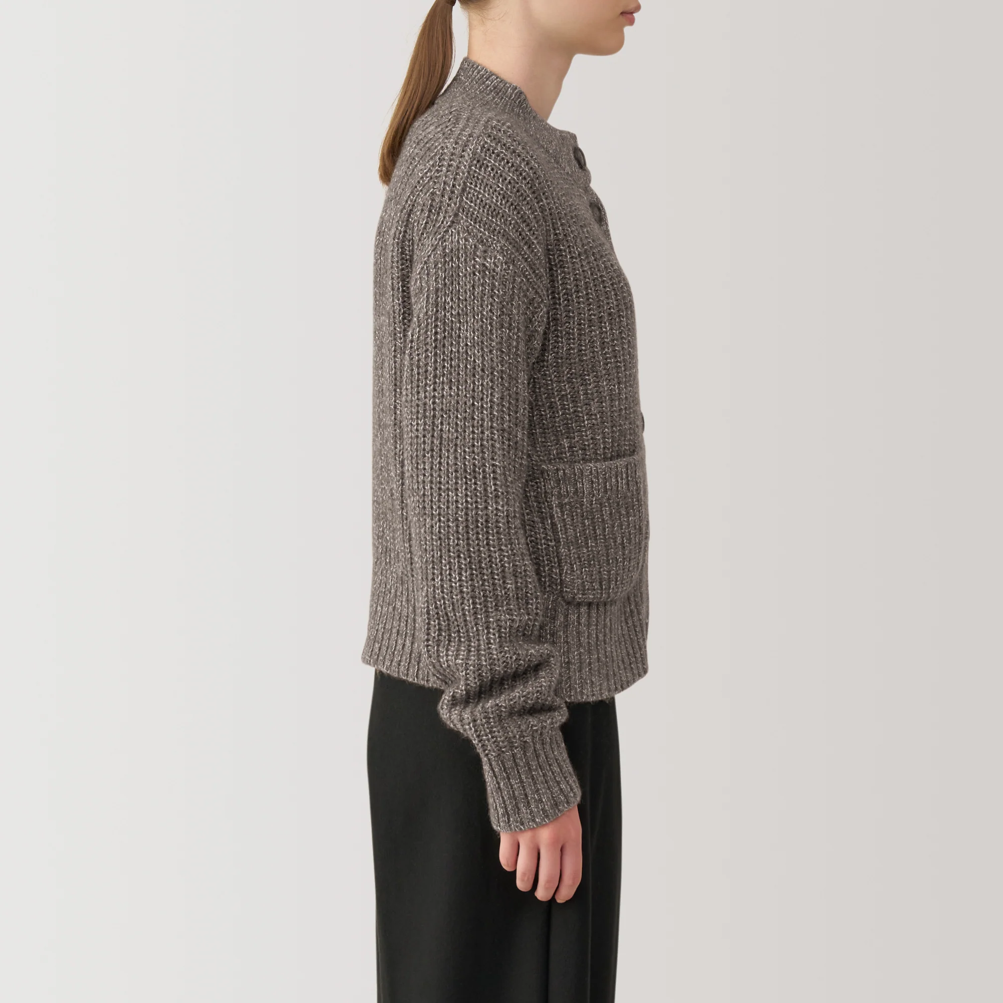 Women's Yak Wool Blend Mock Neck Cardigan - Image 5