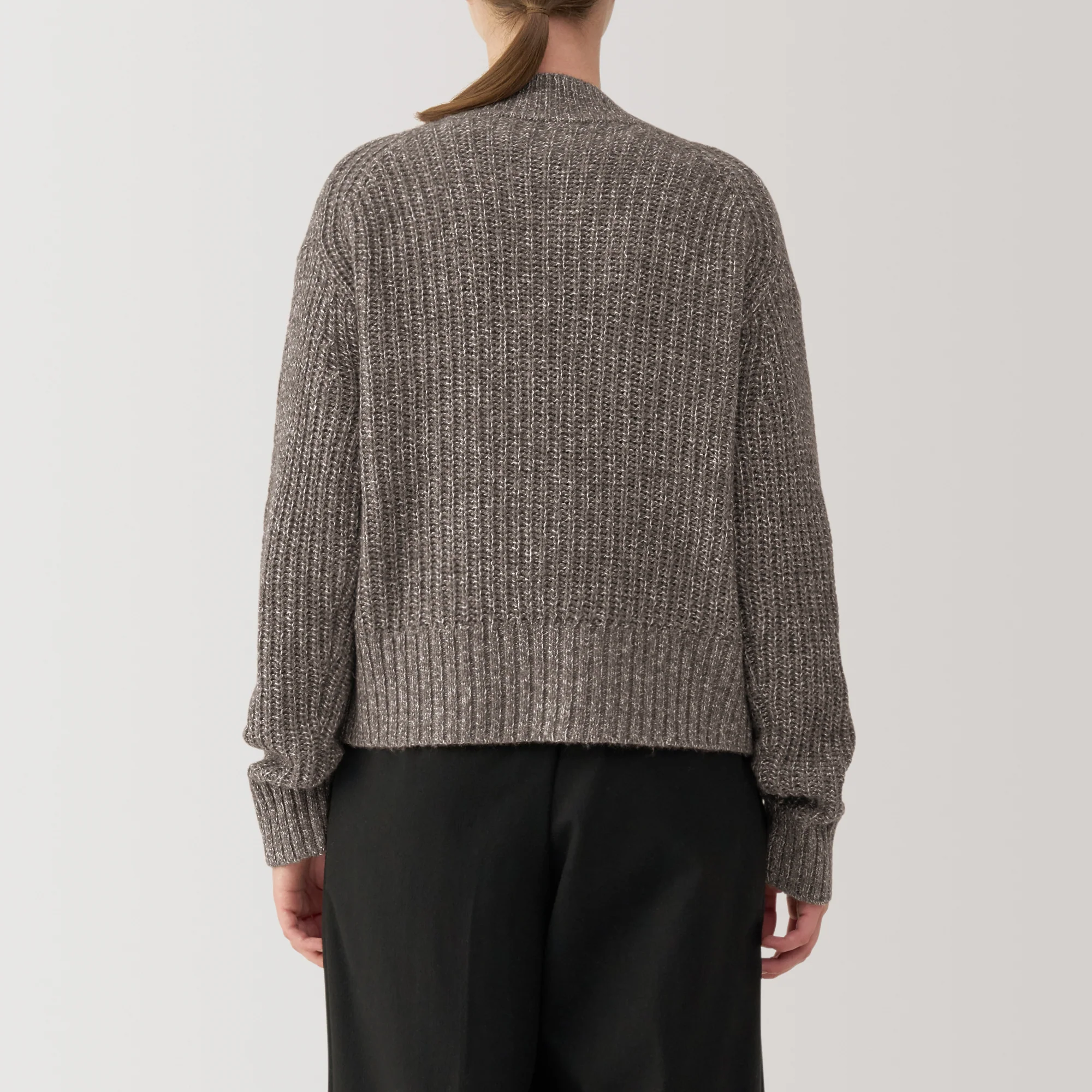 Women's Yak Wool Blend Mock Neck Cardigan - Image 6
