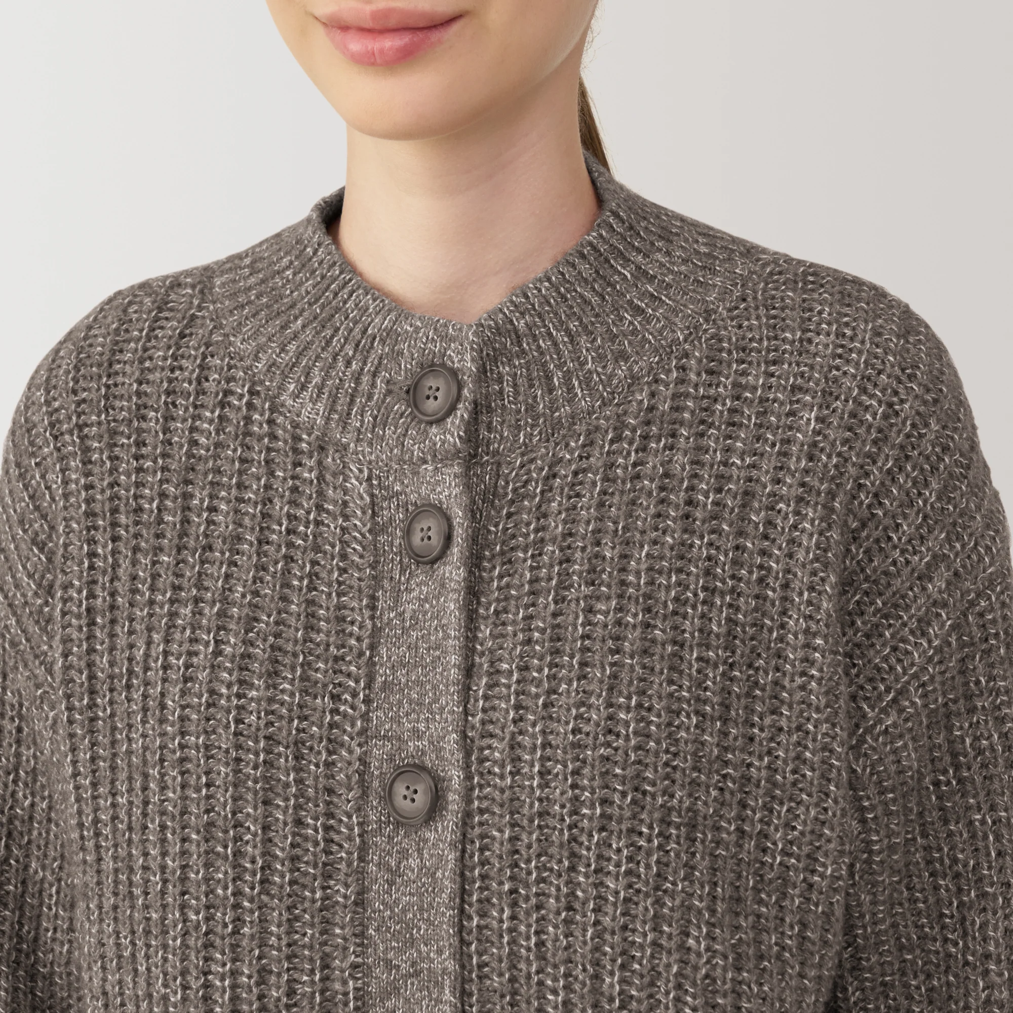 Women's Yak Wool Blend Mock Neck Cardigan - Image 7