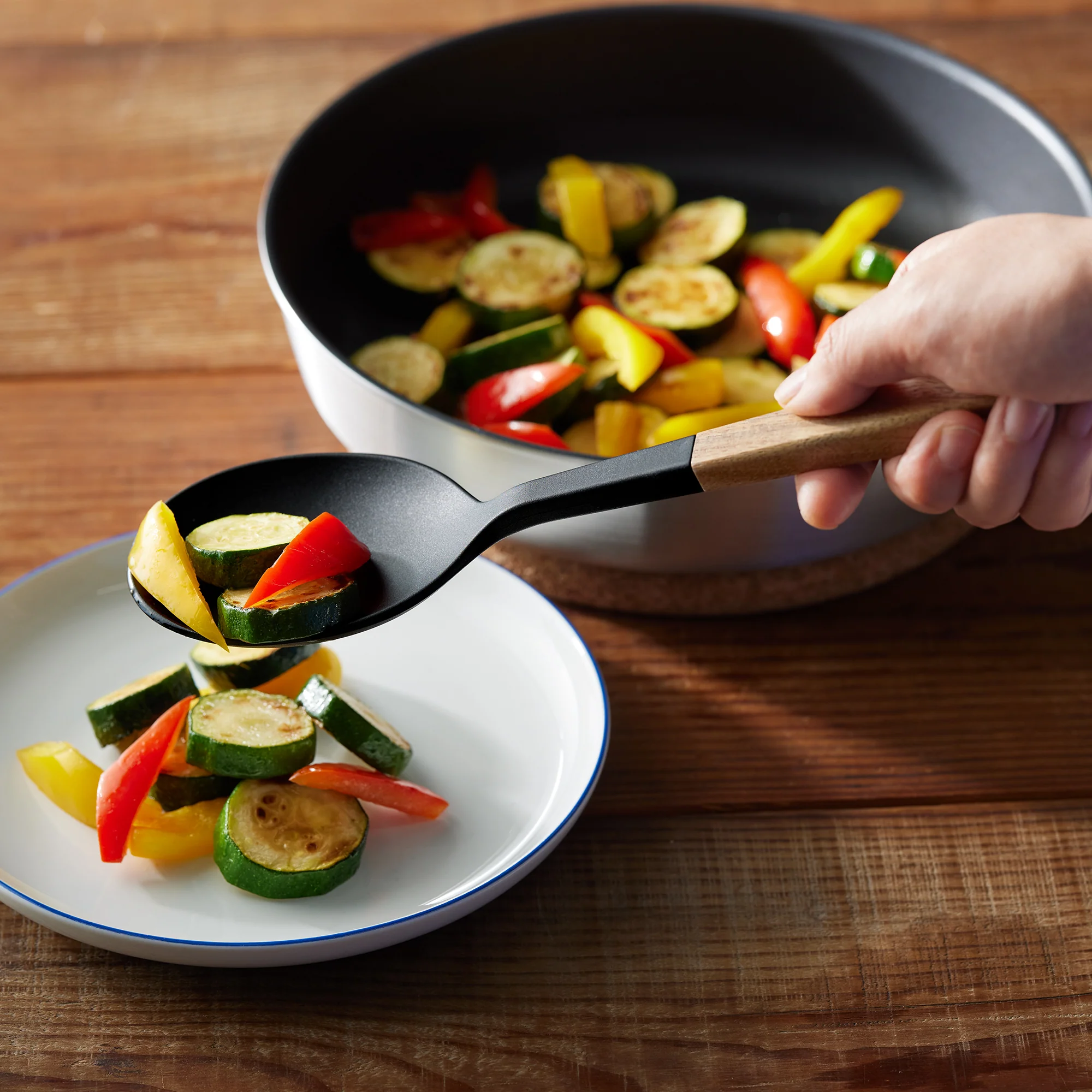 Wooden Handle Silicone Cooking Spoon - Image 2