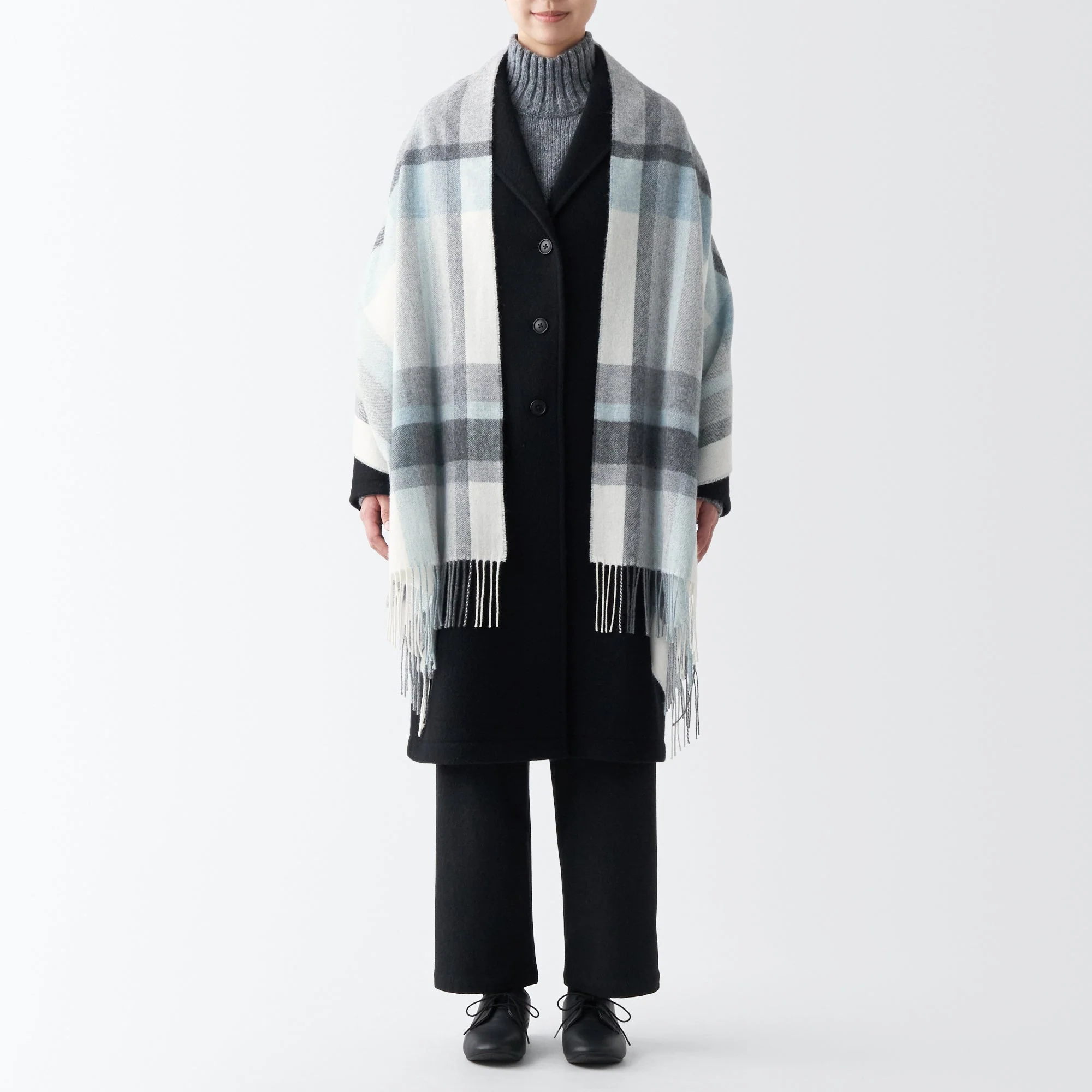 Wool 2-way Patterned Large Stole - Image 22