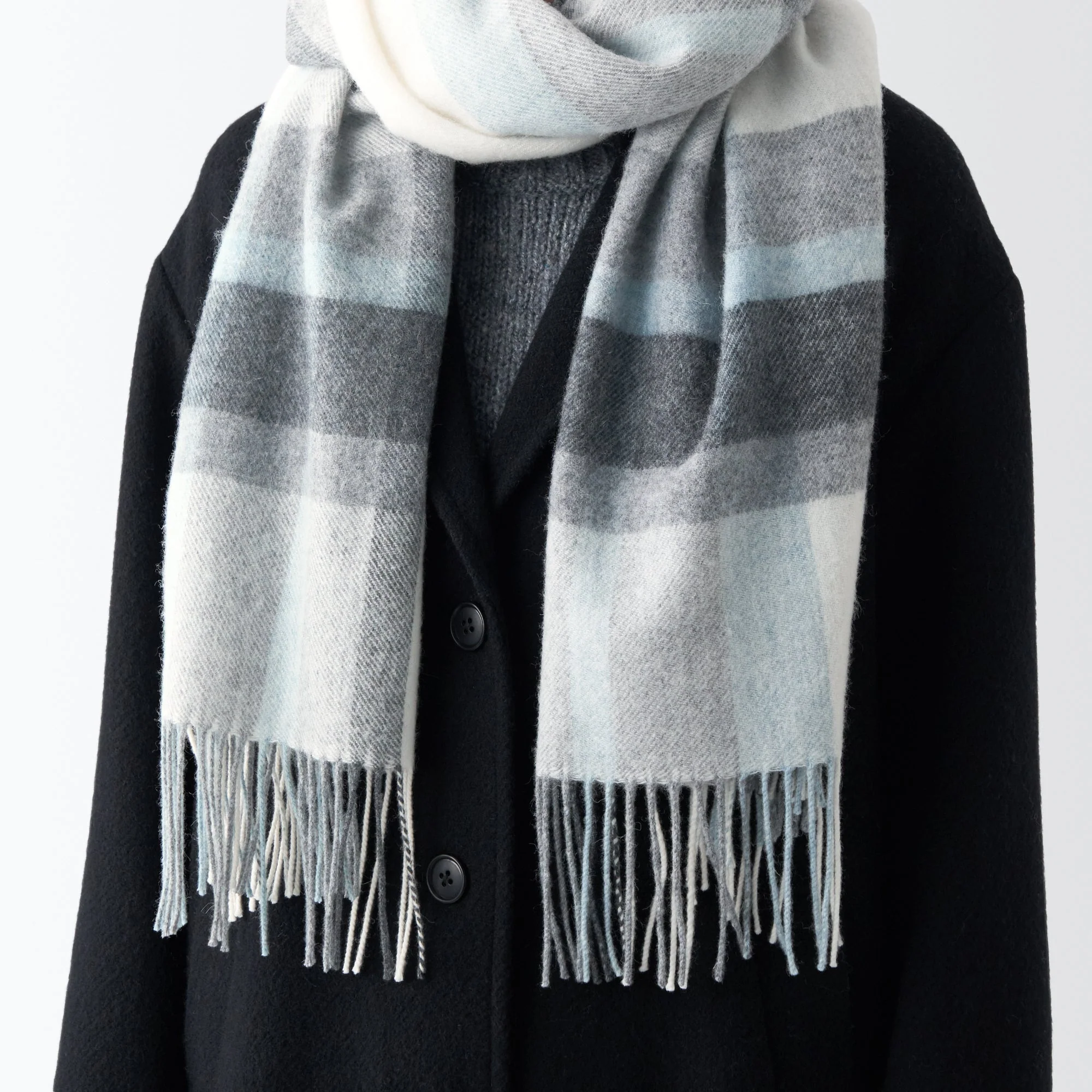 Wool 2-way Patterned Large Stole - Image 25