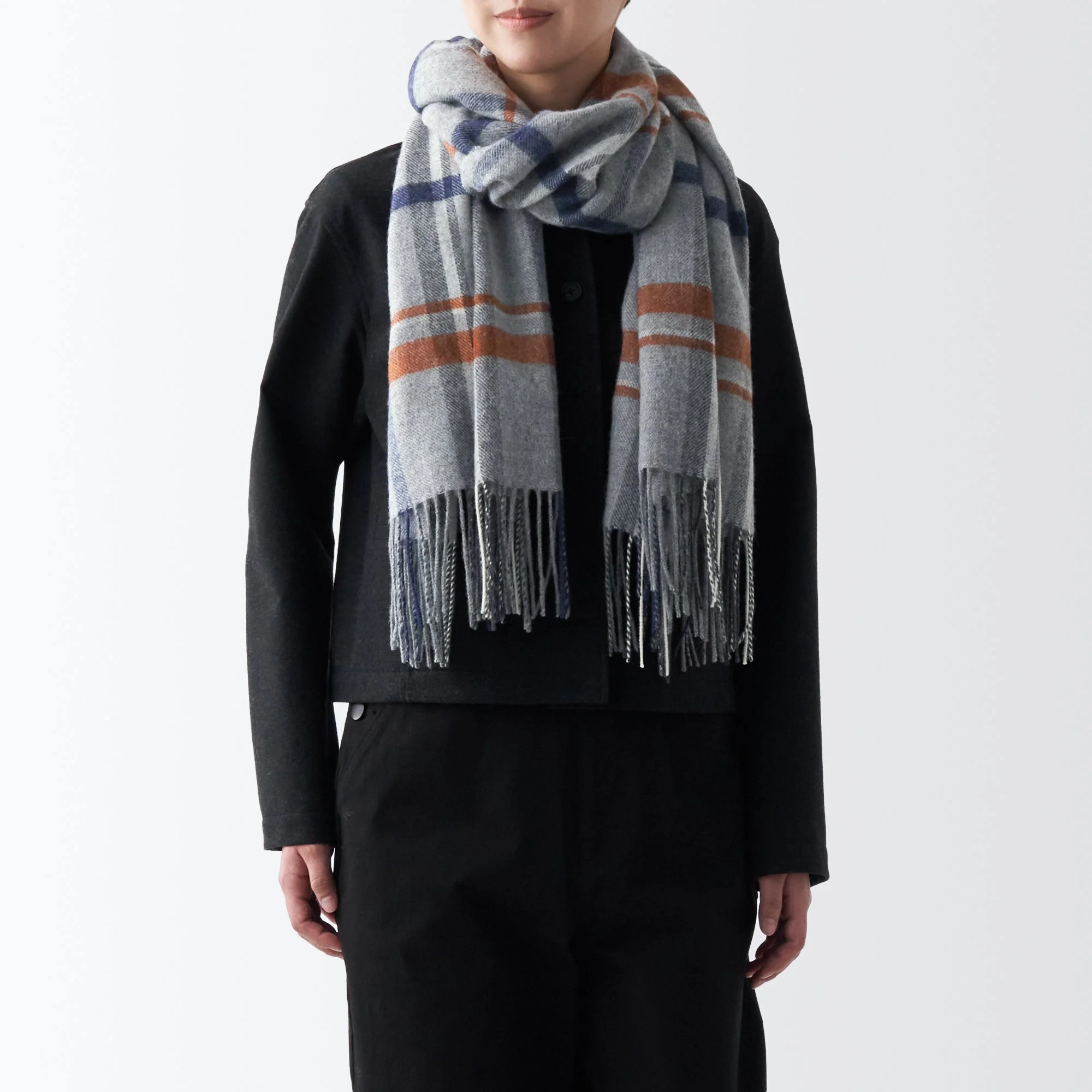Wool 2-way Patterned Large Stole - Image 3