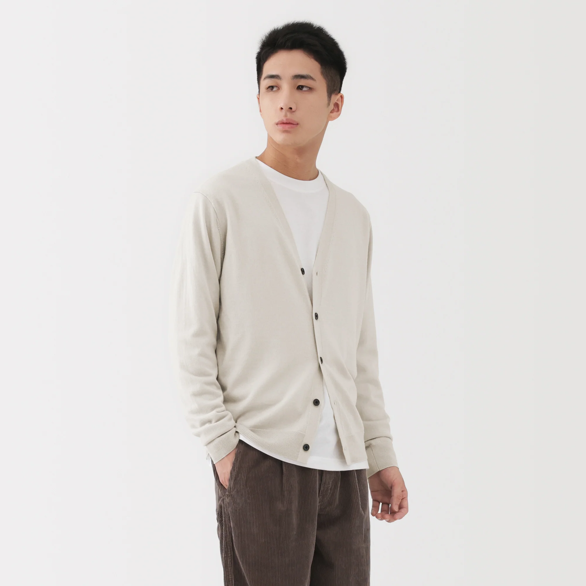 Wool V-Neck Cardigan - Image 3