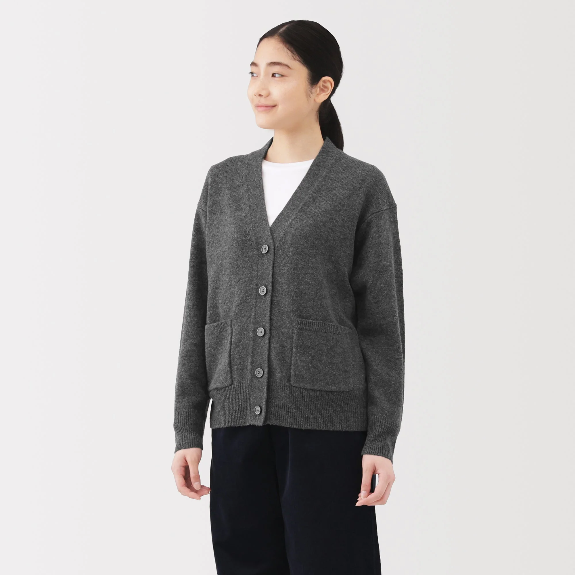 Wool V-Neck Cardigan - Image 11