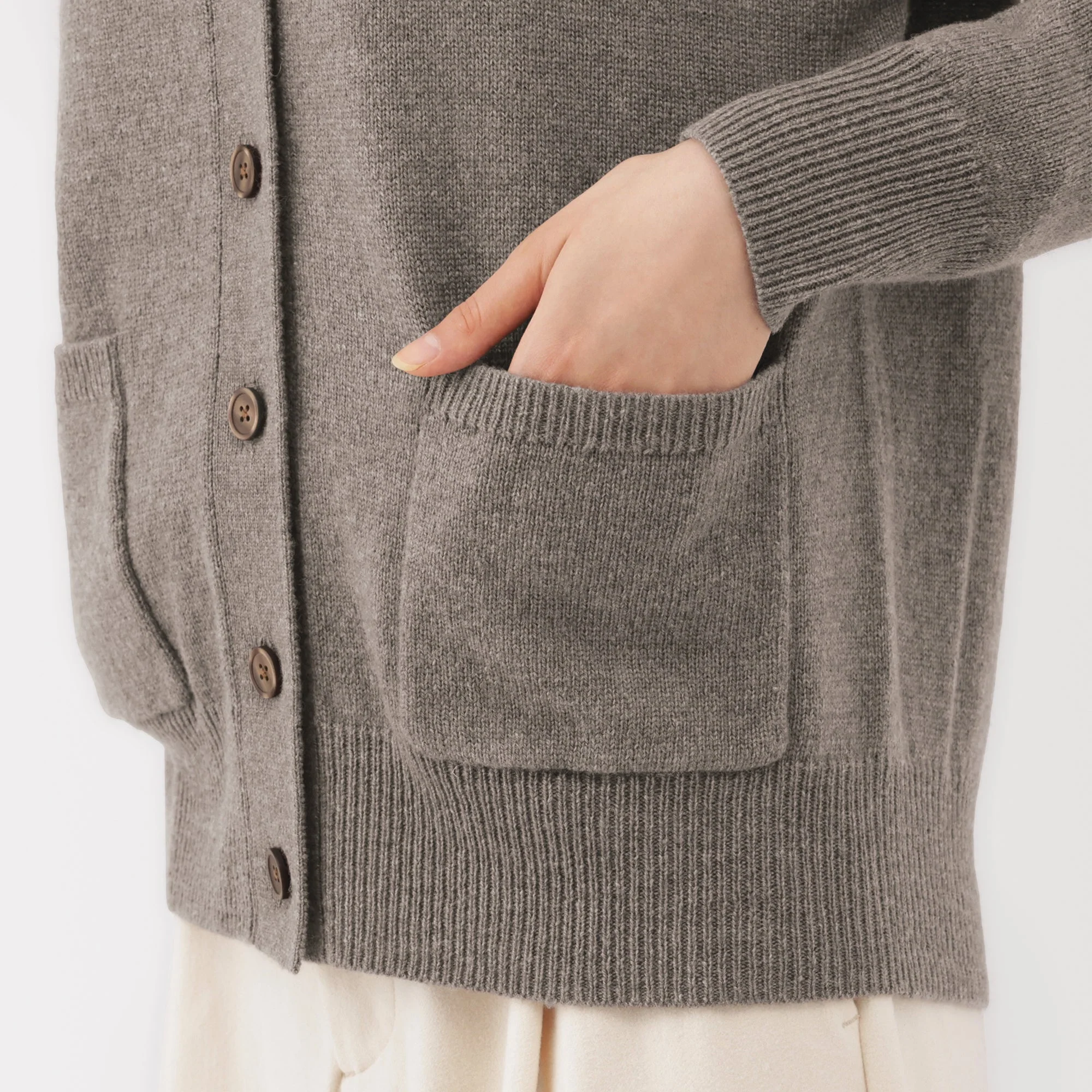 Wool V-Neck Cardigan - Image 16