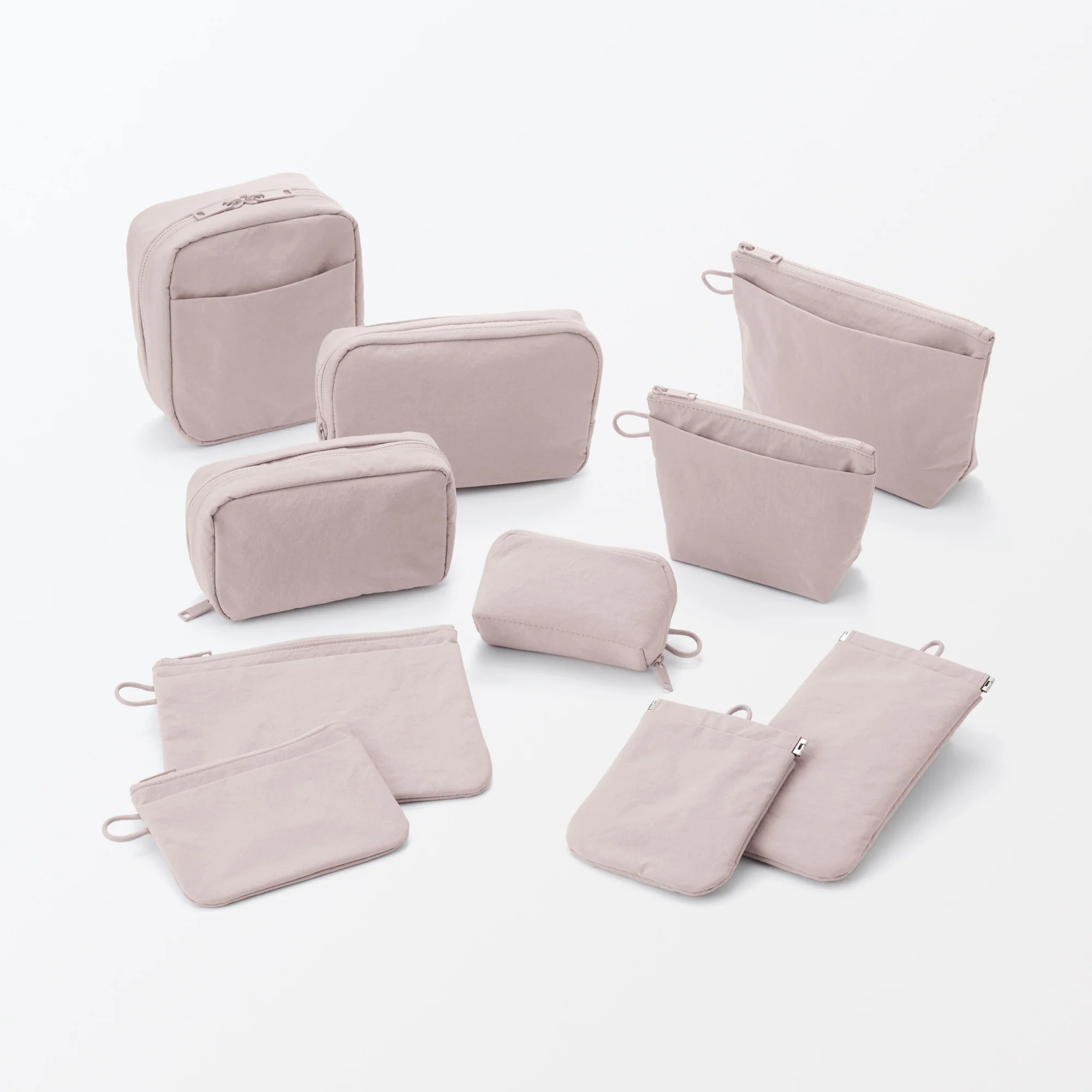 Wrinkled Nylon Wide-Opening Pouch - Small - Image 14