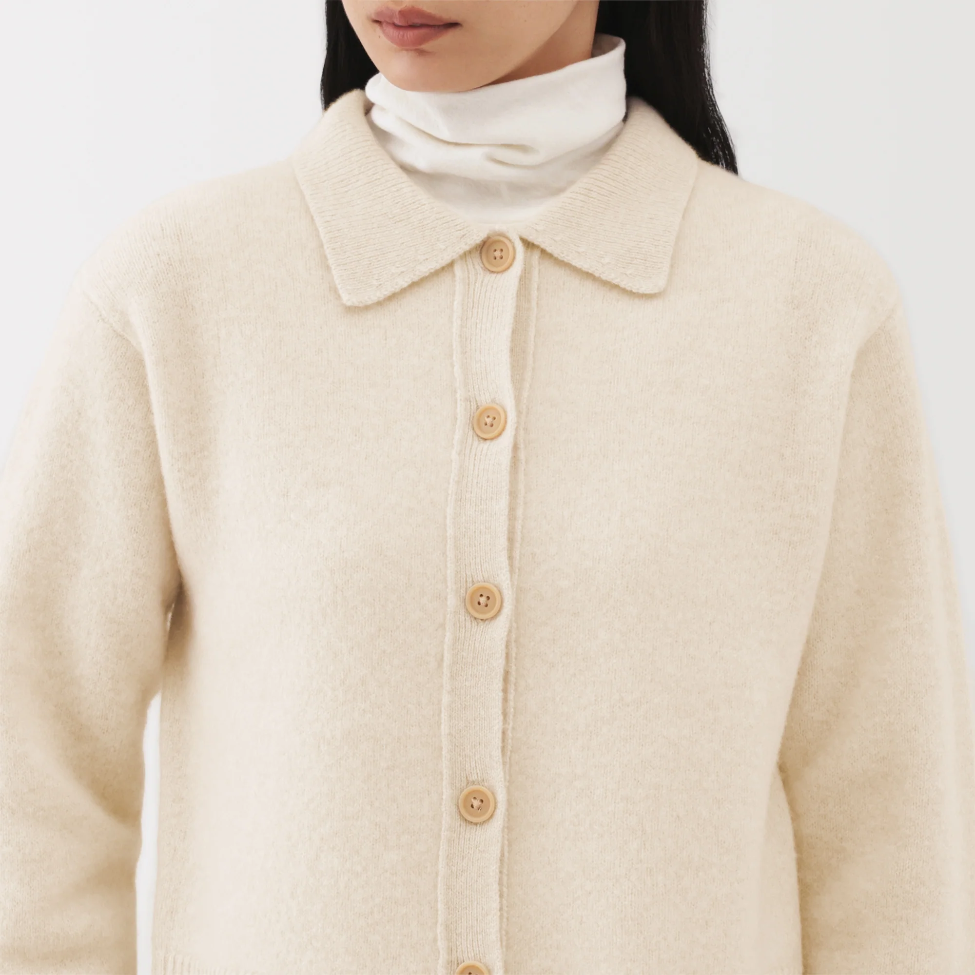 Labo Yak Wool Collared Cardigan - Image 7